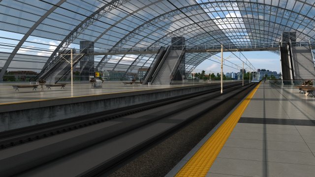 train station 3D Model .c4d .max .obj .3ds .fbx .stl .blend 