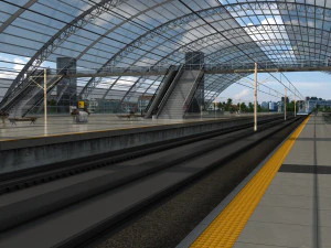 esta&ccedil;&atilde;o ferrovi&aacute;ria Modelo 3D