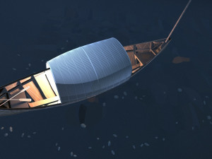 small wooden boat 3D Model
