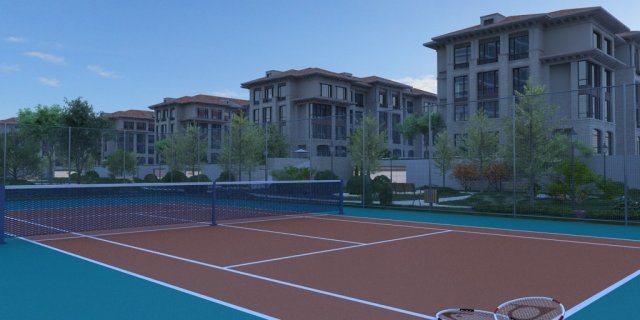 tennis court 3D Model .c4d .max .obj .3ds .fbx .stl .blend