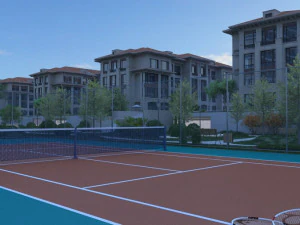 Tennisplatz 3D Modell