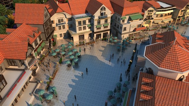 small town 3D Модель .c4d .max .obj .3ds .fbx .stl .blend