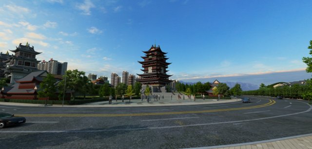 ancient building Model 3D .c4d .max .obj .3ds .fbx .stl .blend 