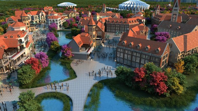 small town 3D Model .c4d .max .obj .3ds .fbx .stl .blend 