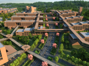 university campus Modèle 3D