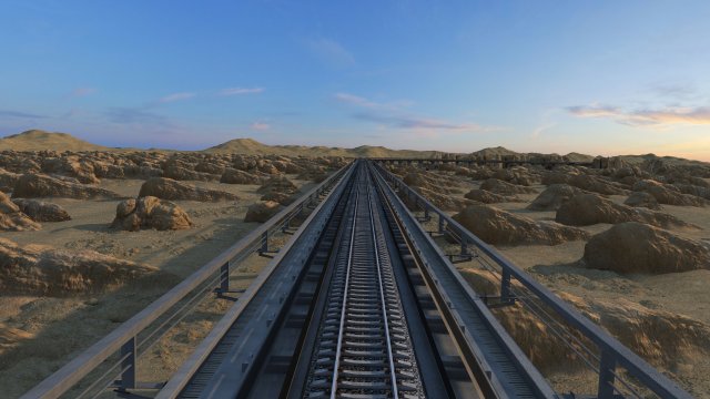 railway Modèle 3D .c4d .max .obj .3ds .fbx .stl .blend 