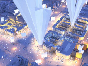 city night scene 3D Model