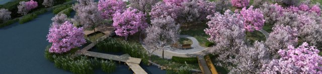 cherry blossom garden Modèle 3D .c4d .max .obj .3ds .fbx .stl .blend 