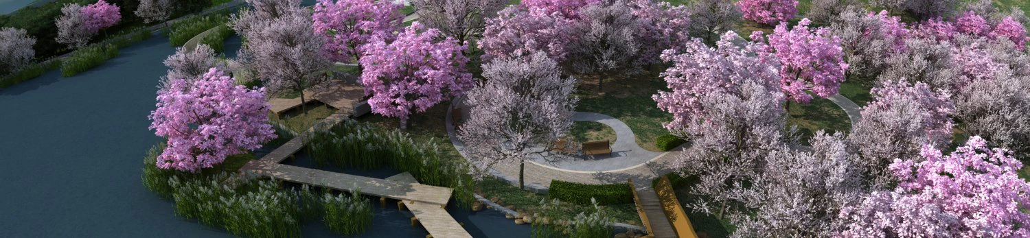 cherry blossom garden 3D Model .c4d .max .obj .3ds .fbx .stl .blend 