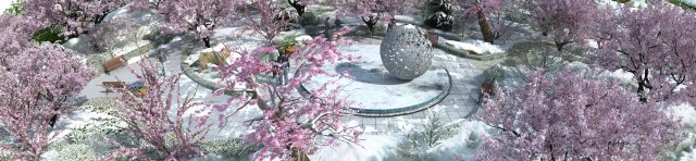 plum garden 3Dモデル .c4d .max .obj .3ds .fbx .stl .blend 