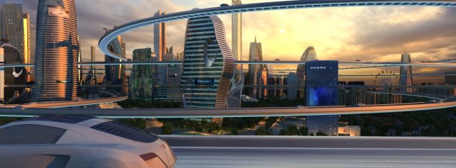 futuristic city Modelo 3D .c4d .max .obj .3ds .fbx .stl .blend 