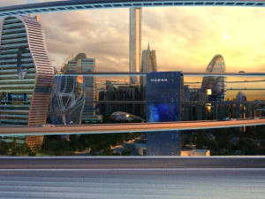 cidade futurista Modelo 3D