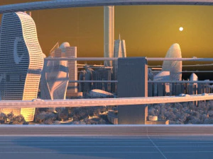 cidade futurista Modelo 3D
