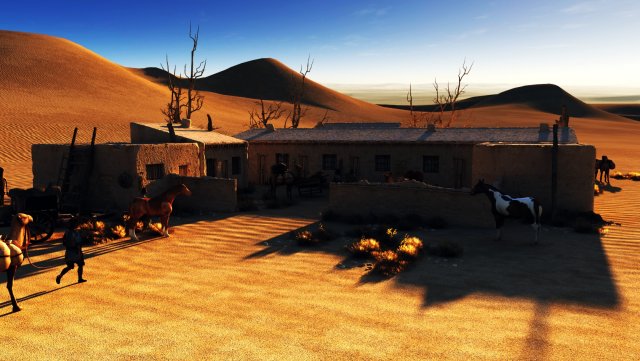 desert inn 3D Модель .c4d .max .obj .3ds .fbx .stl .blend 