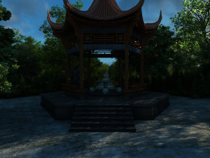 gazebo in the mountain 3D Model
