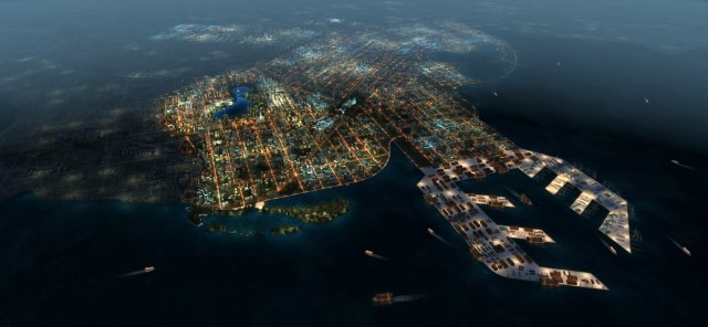 city night scene 3D Model .c4d .max .obj .3ds .fbx .stl .blend 