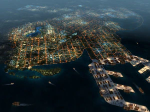 city night scene 3D Model