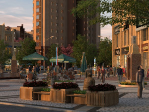 city commercial street 3D Model