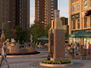 city commercial street 3D Модель