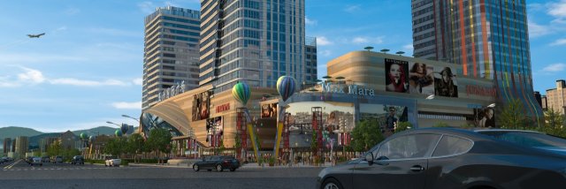 city commercial street Modelo 3D .c4d .max .obj .3ds .fbx .stl .blend 