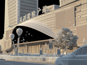 city commercial street Modelo 3D
