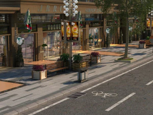 rua comercial da cidade Modelo 3D