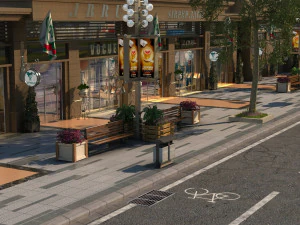 city commercial street 3D Model