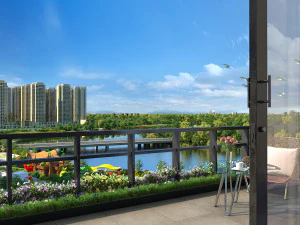 вид на городское озеро 3D Модель