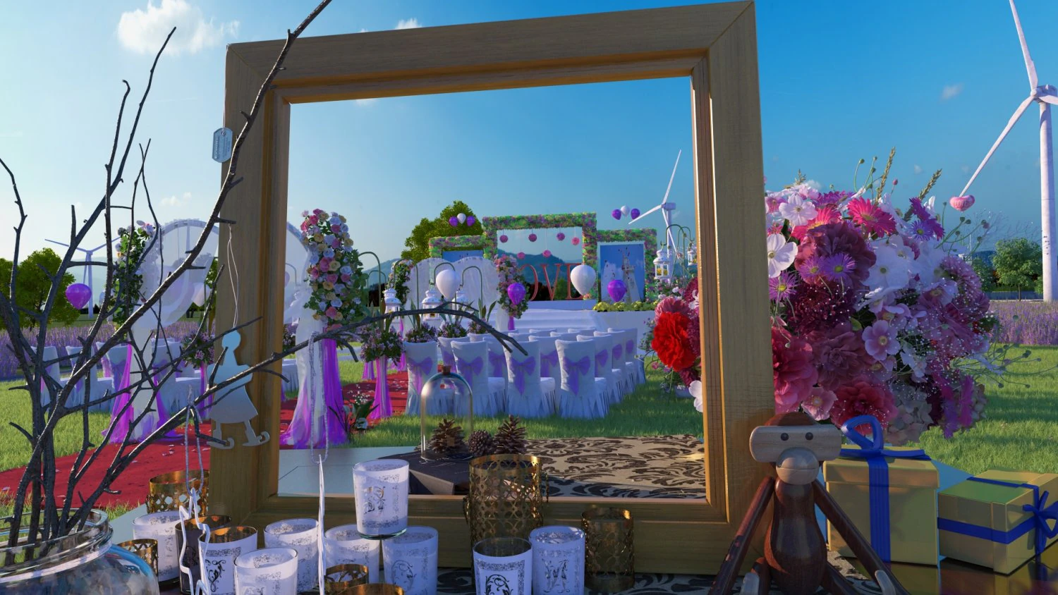 wedding scene 3D Model .c4d .max .obj .3ds .fbx .stl .blend 