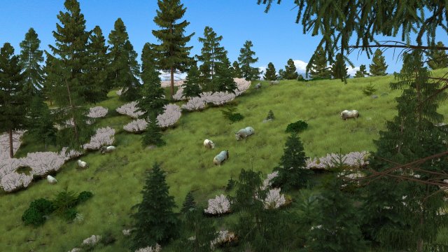 the sheep on the hillside Modello 3D .c4d .max .obj .3ds .fbx .stl .blend