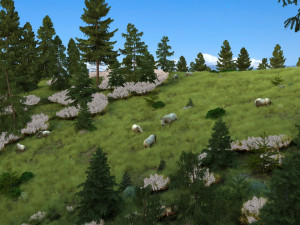 the sheep on the hillside Modello 3D