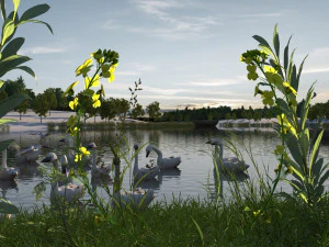 zone umide Modello 3D