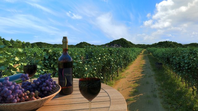 vineyard 3D-Modell .c4d .max .obj .3ds .fbx .stl .blend 