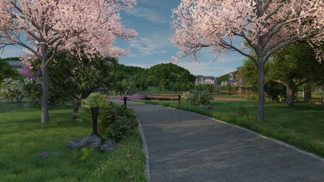 park landscape Modèle 3D .c4d .max .obj .3ds .fbx .stl .blend 