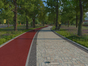 tree-lined trail 3D Model