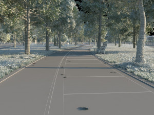tree-lined trail 3D Model