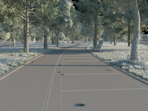 tree-lined trail 3D Model