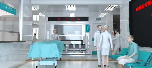 hospital Modelo 3D .c4d .max .obj .3ds .fbx .stl .blend 