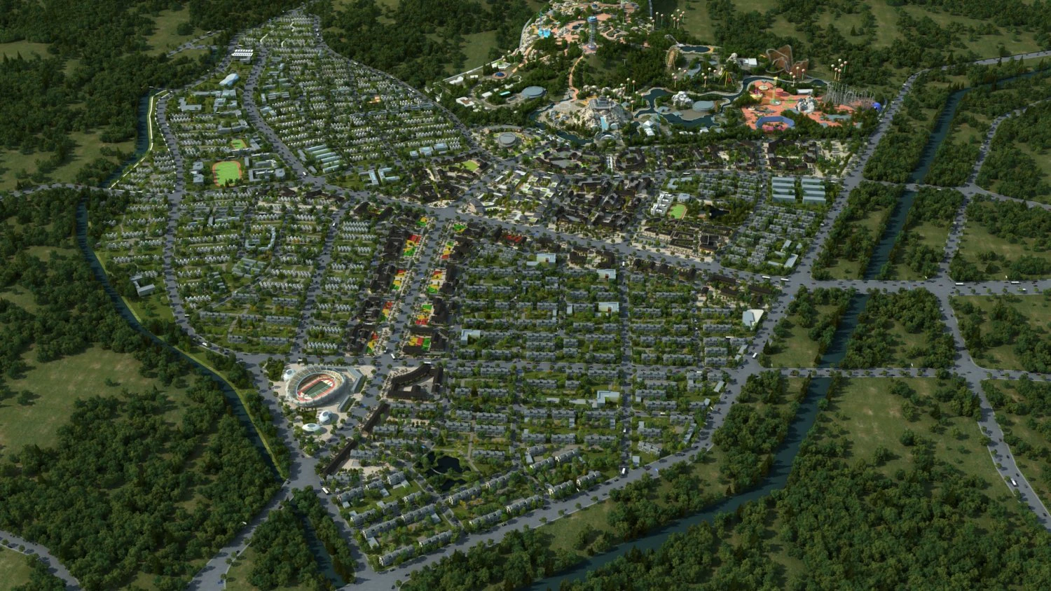small town 3D Model .c4d .max .obj .3ds .fbx .stl .blend