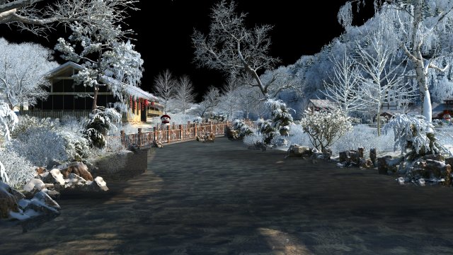 snow scene 3D 模型 .c4d .max .obj .3ds .fbx .stl .blend 