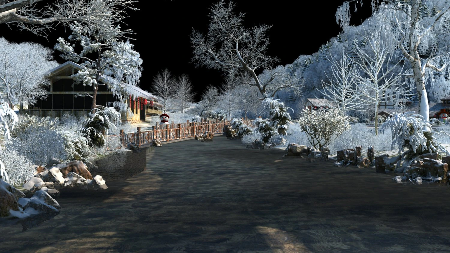 snow scene 3D Model .c4d .max .obj .3ds .fbx .stl .blend 