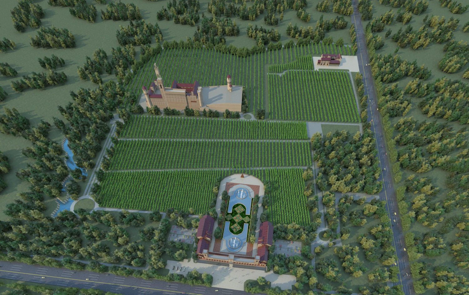 winery 3D Model .c4d .max .obj .3ds .fbx .stl .blend 