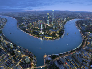shanghai lujiazui night view 3D 模型
