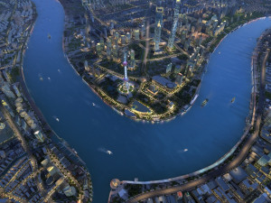 shanghai lujiazui night view 3D 模型