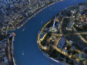shanghai lujiazui night view 3D 模型