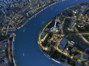 shanghai lujiazui night view 3D Model