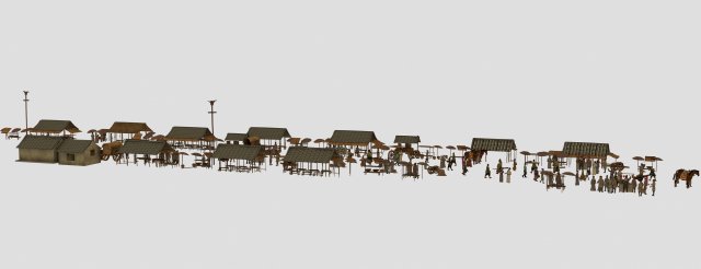 market 3D Model .c4d .max .obj .3ds .fbx .stl .blend 