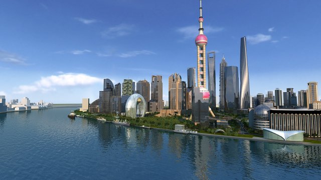 shanghai lujiazui 3D-Modell .c4d .max .obj .3ds .fbx .stl .blend 