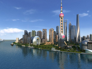 shanghai lujiazui 3D-Modell