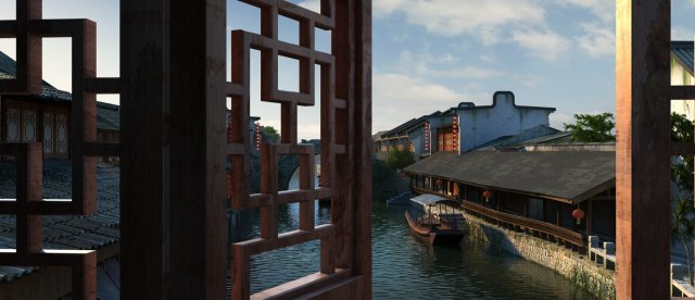 ancient town 3D Модель .c4d .max .obj .3ds .fbx .stl .blend 